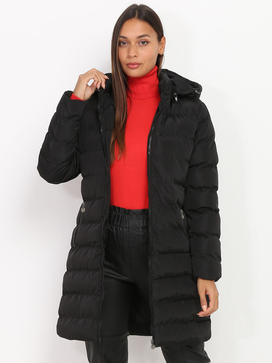 Damen Winterjacke mit Kapuze und verlängerter Passform