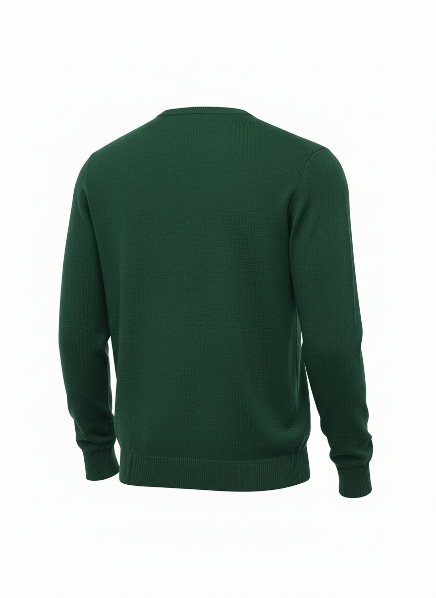 Grüner V-Ausschnitt Pullover für Herren