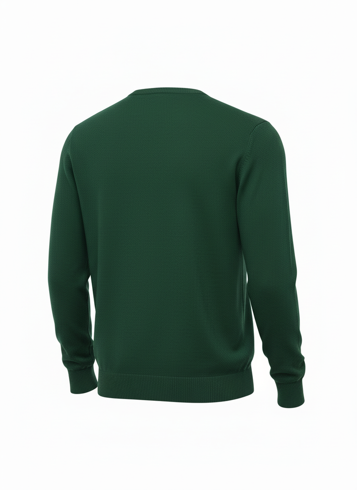 Grüner V-Ausschnitt Pullover für Herren