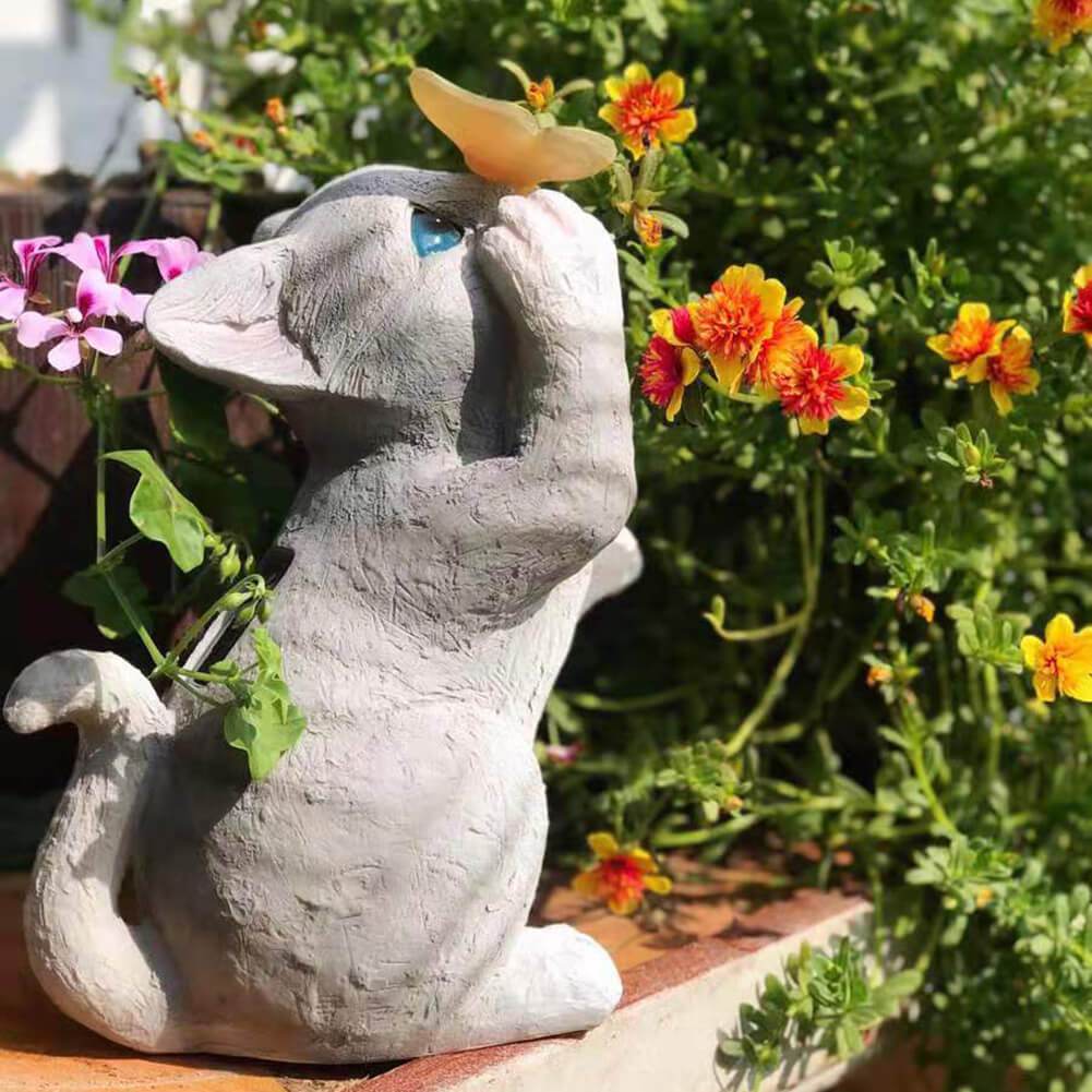 Variant image for Charmante Solar Gartenleuchte mit Katzenfigur und LED-Licht für stilvolle Gartenbeleuchtung-1