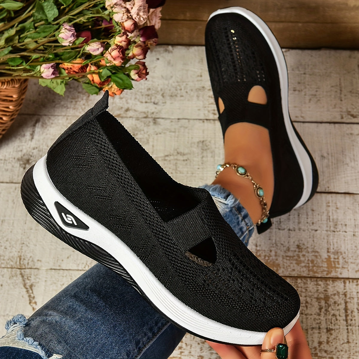 Damenschuhe mit orthopädischer Sohle zum Hineinschlüpfen