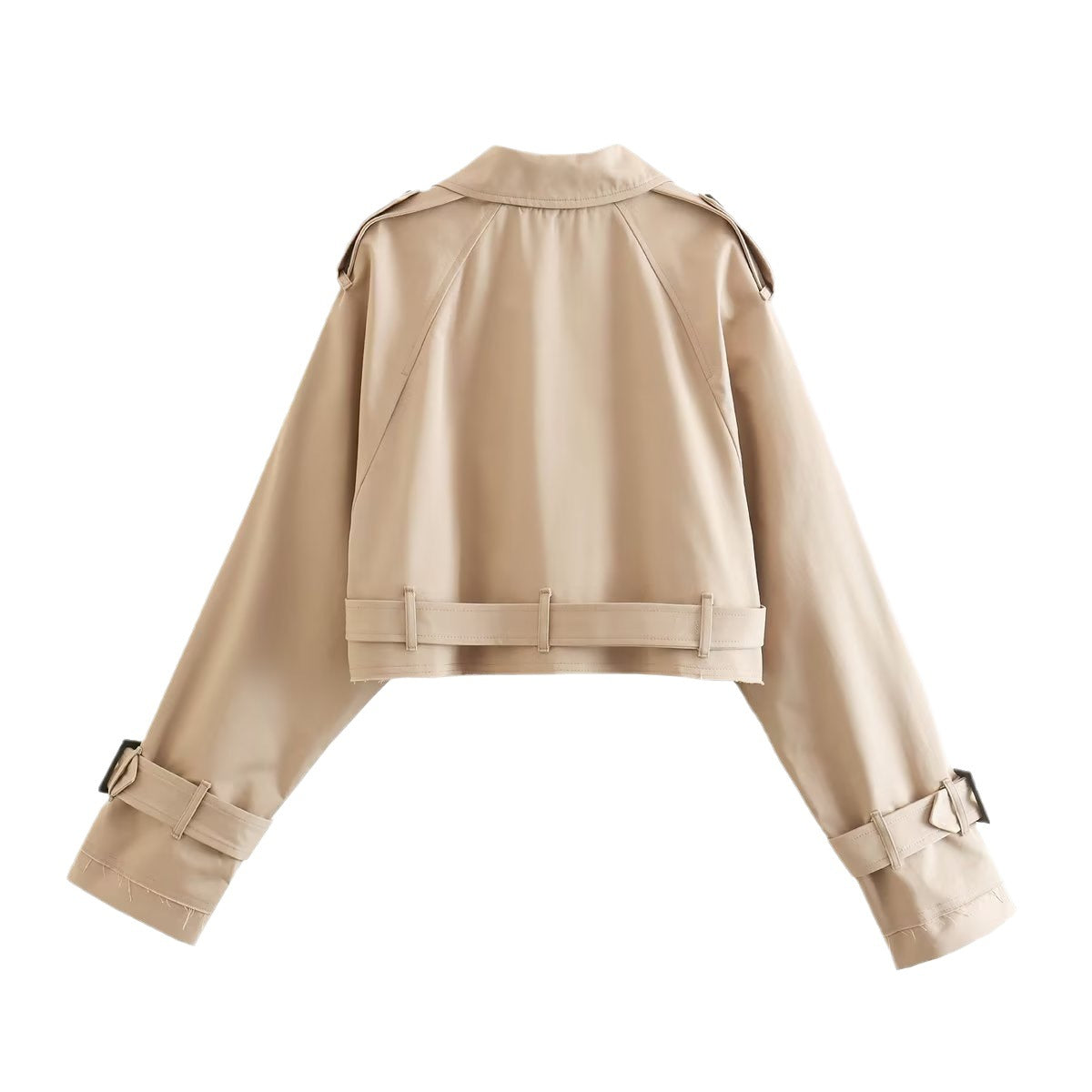 Damen Kurze Jacke mit Gürtel und klaren Linien