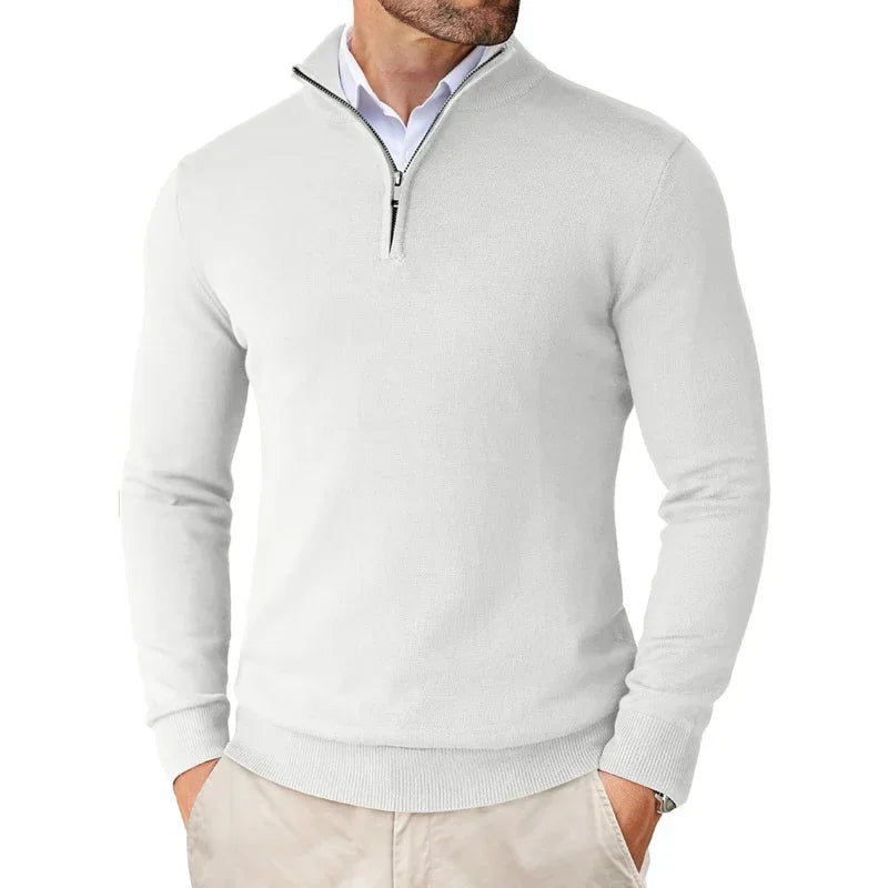 Herren Pullover | Half-Zip Verschluss | Wärmend & gepflegter Look