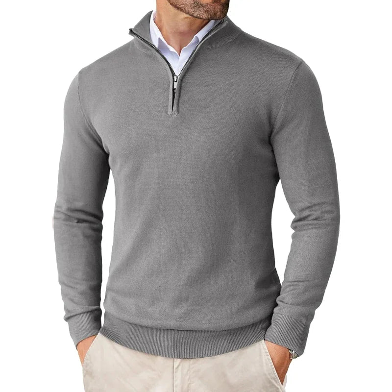 Herren Pullover | Half-Zip Verschluss | Wärmend & gepflegter Look