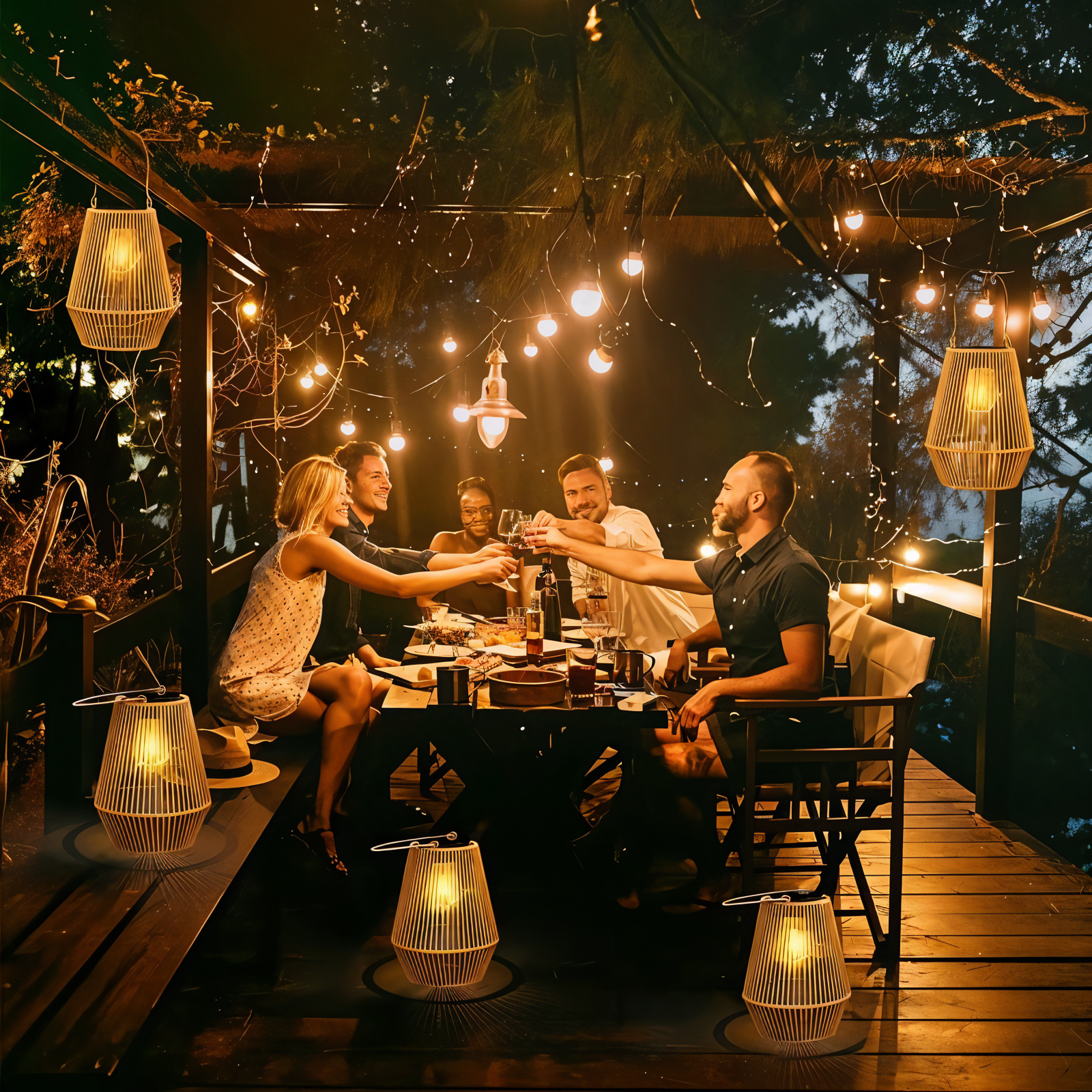 Stilvolle Solar-Außenlampe aus Bambus für Garten und Terrasse – Wasserdicht und Langlebig-4