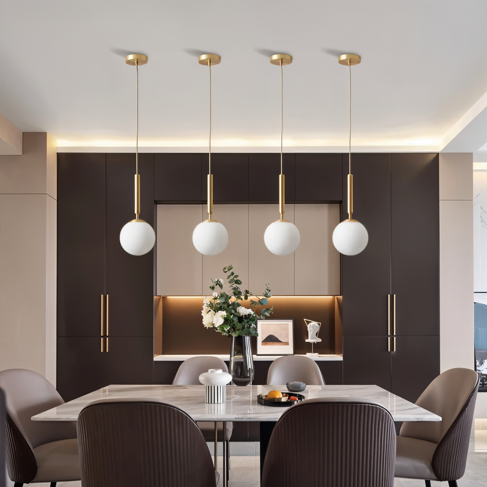 Moderne Pendelleuchte Hängelampe mit Weißem Glas für Esszimmer und Stilvolle Räume-3