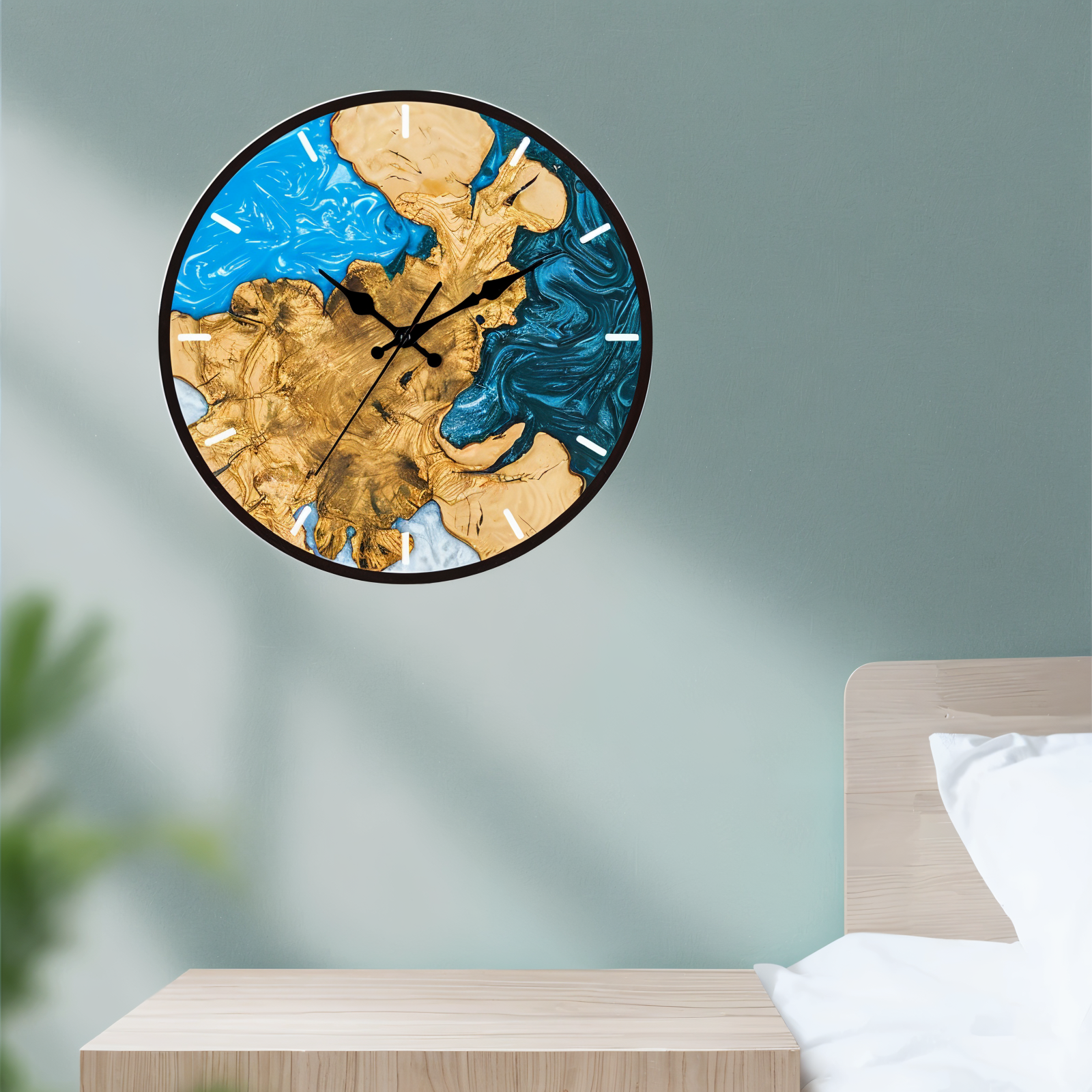 Moderne Wanduhr mit Holzmaserung – Minimalistischer Hingucker für Ihr Zuhause-2