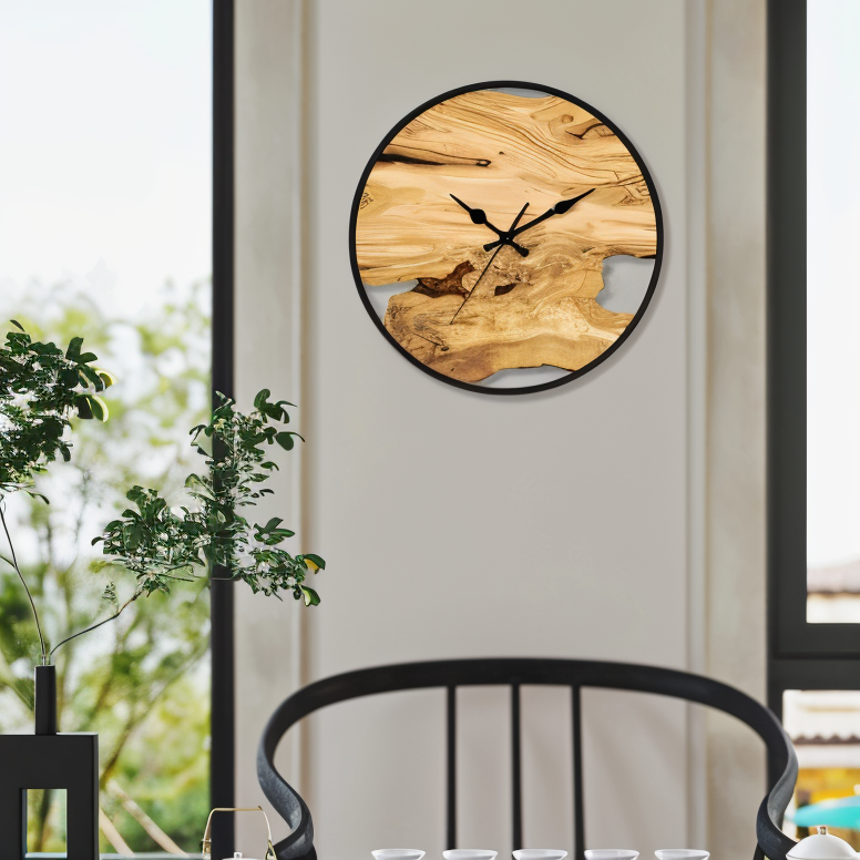 Moderne Wanduhr mit Holzmaserung – Minimalistischer Hingucker für Ihr Zuhause-1