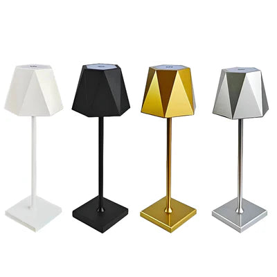 Kabellose LED Tischlampe mit Sechseck-Lampenschirm, Tragbar und Elegant