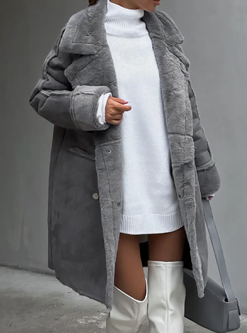 Damen Winterjacke mit markanter Silhouette und zurückhaltender Formgebung