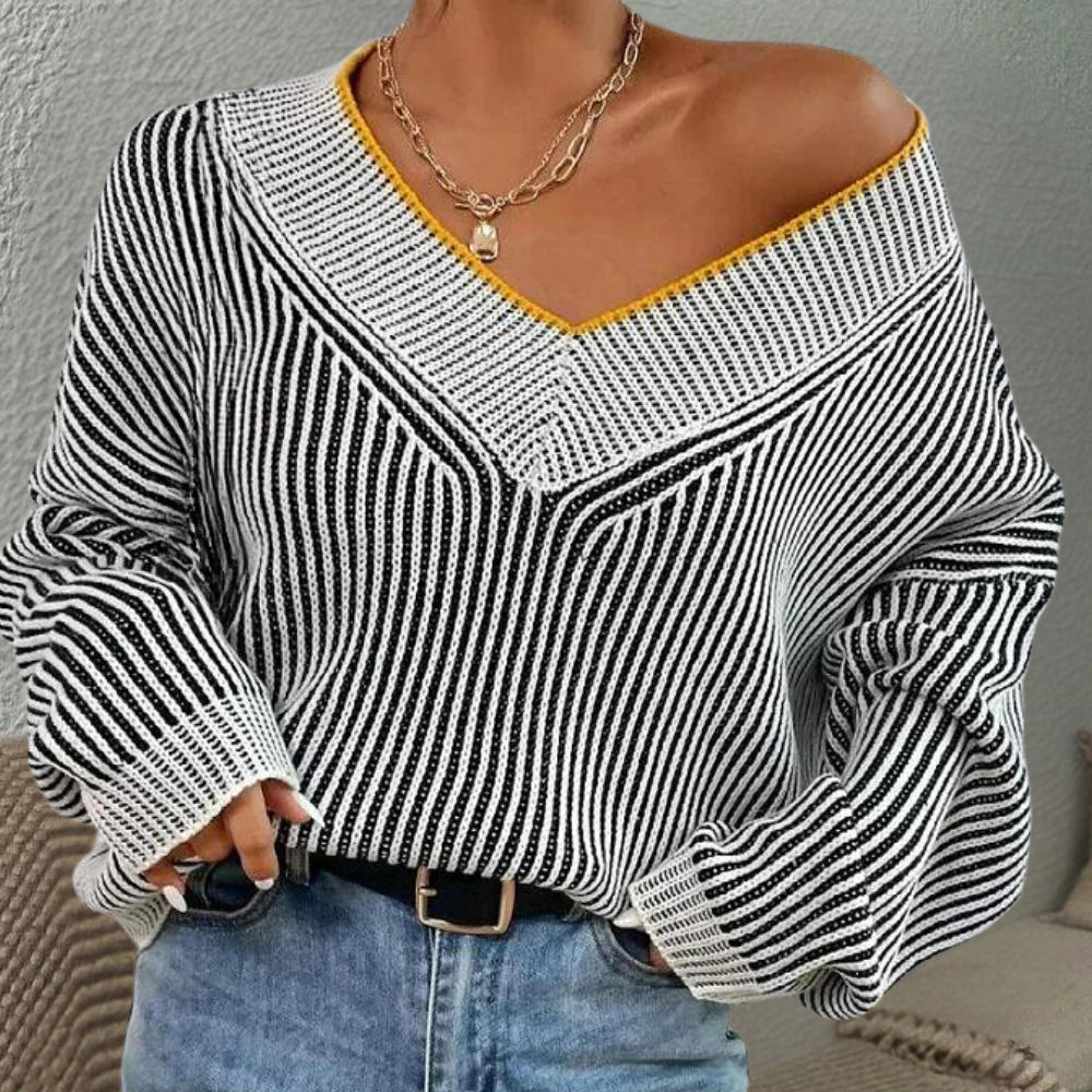 Stylischer Pullover für Damen mit Streifenmuster