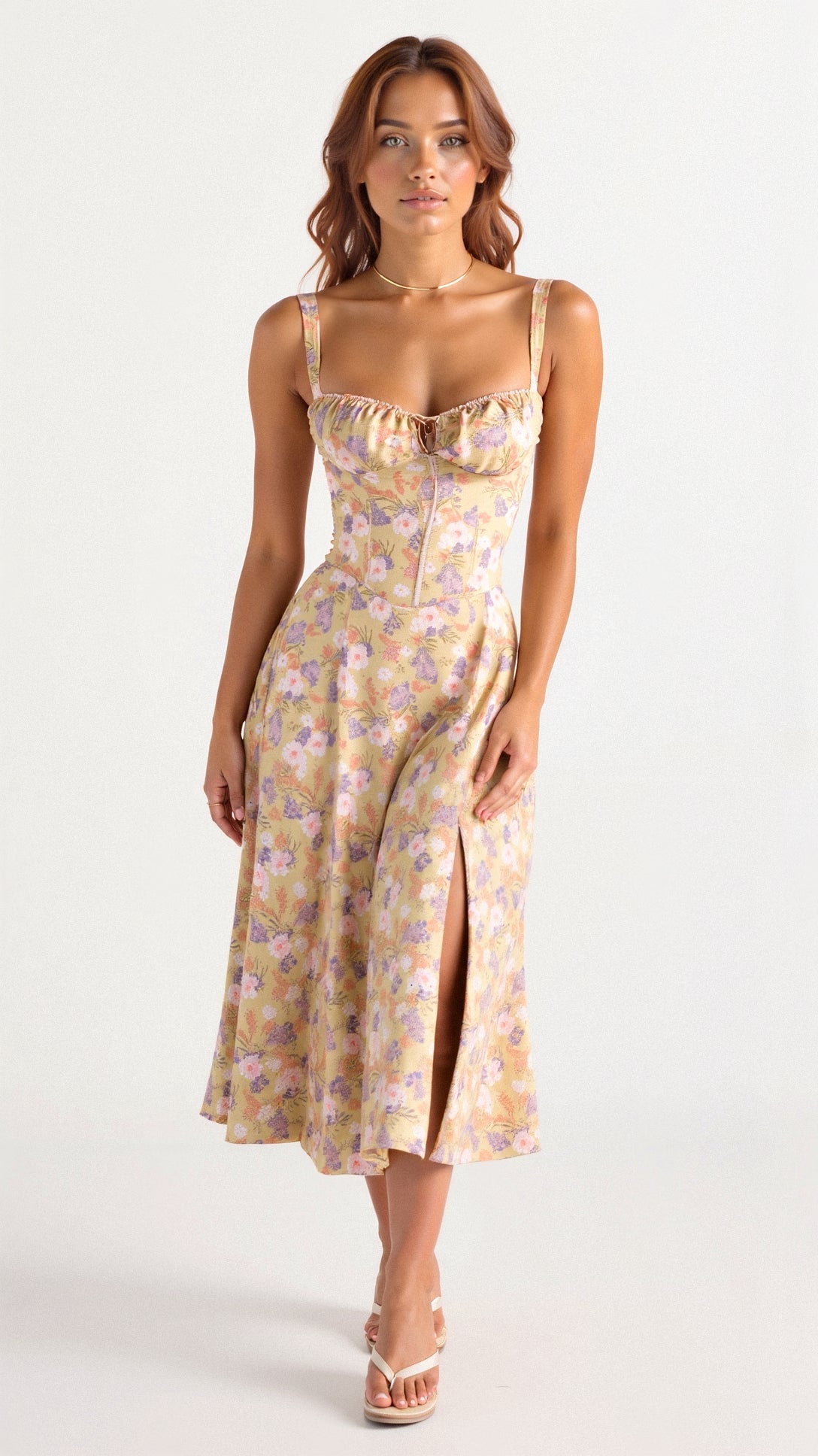 Midikleid mit Mieder und A-Line-Rock für Damen