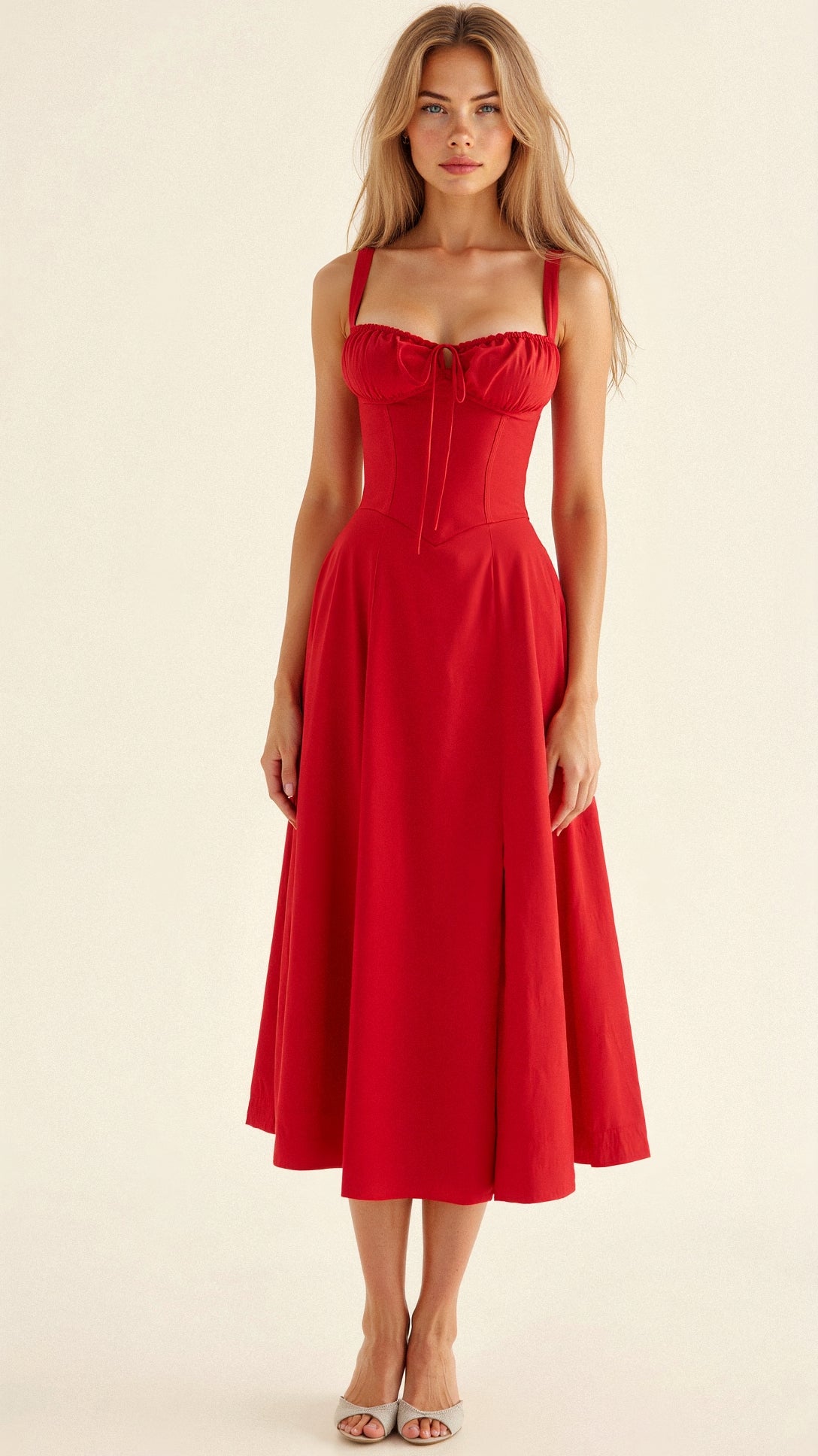 Midikleid mit Mieder und A-Line-Rock für Damen