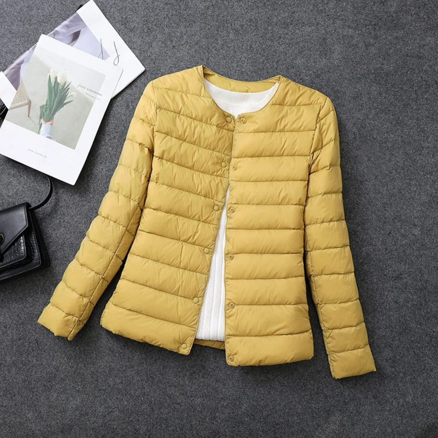 Wattierte Damenjacke mit Knopfleiste
