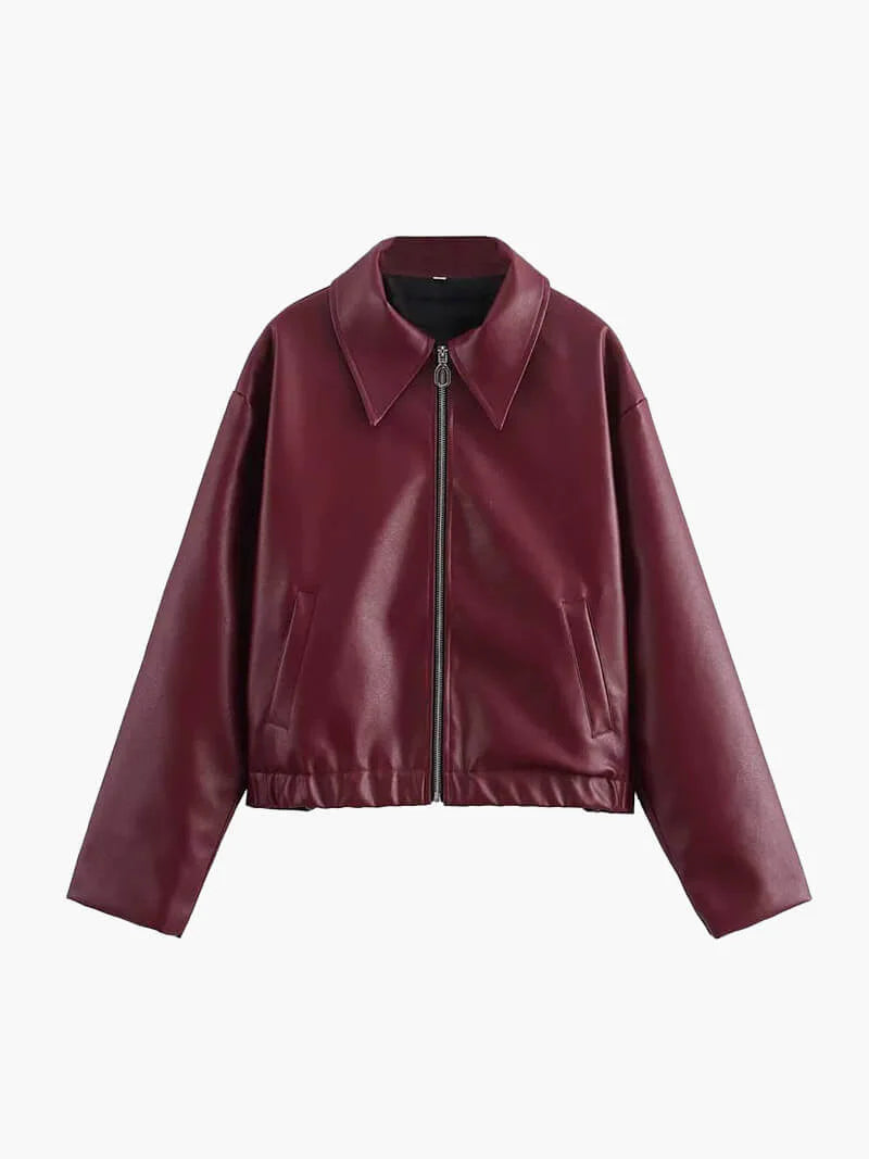 Damen Winterjacke mit lockerem Schnitt und silbernen Akzenten