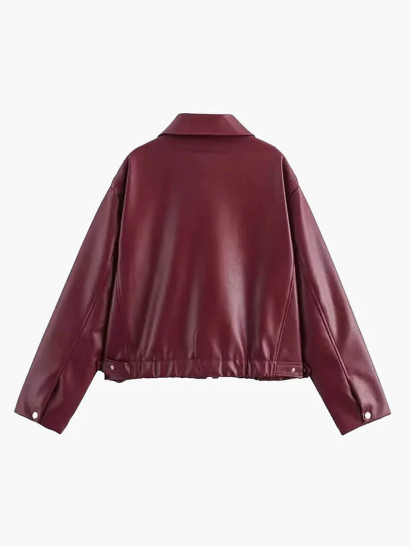 Damen Winterjacke mit lockerem Schnitt und silbernen Akzenten
