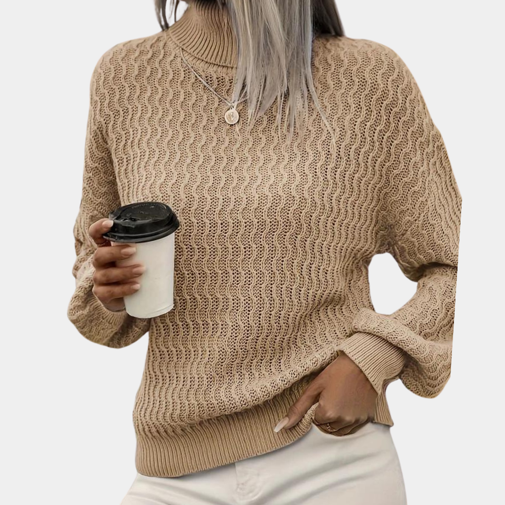 Damen Winterpullover mit Rollkragen und langen Ärmeln
