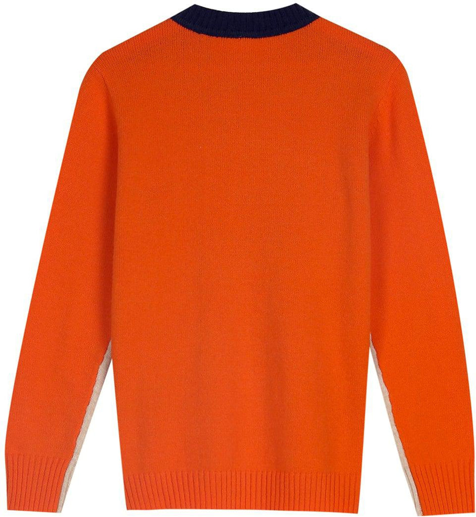 Damen Pullover mit kontrastierenden Ärmeln und Rundhalsausschnitt