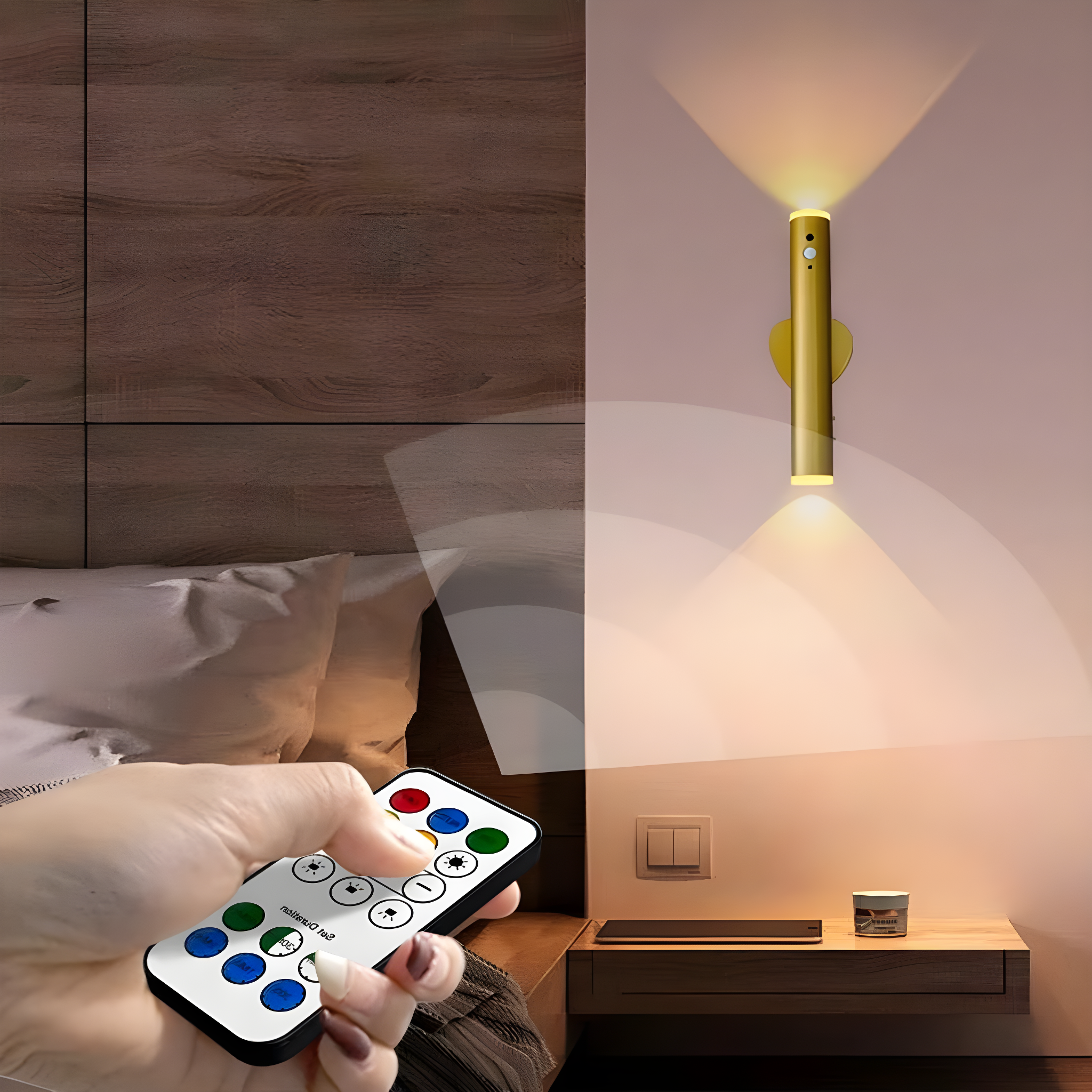 Moderne LED Wandleuchte Innen Mit Bewegungssensor Und Fernbedienung Für Stilvolle Beleuchtung-6
