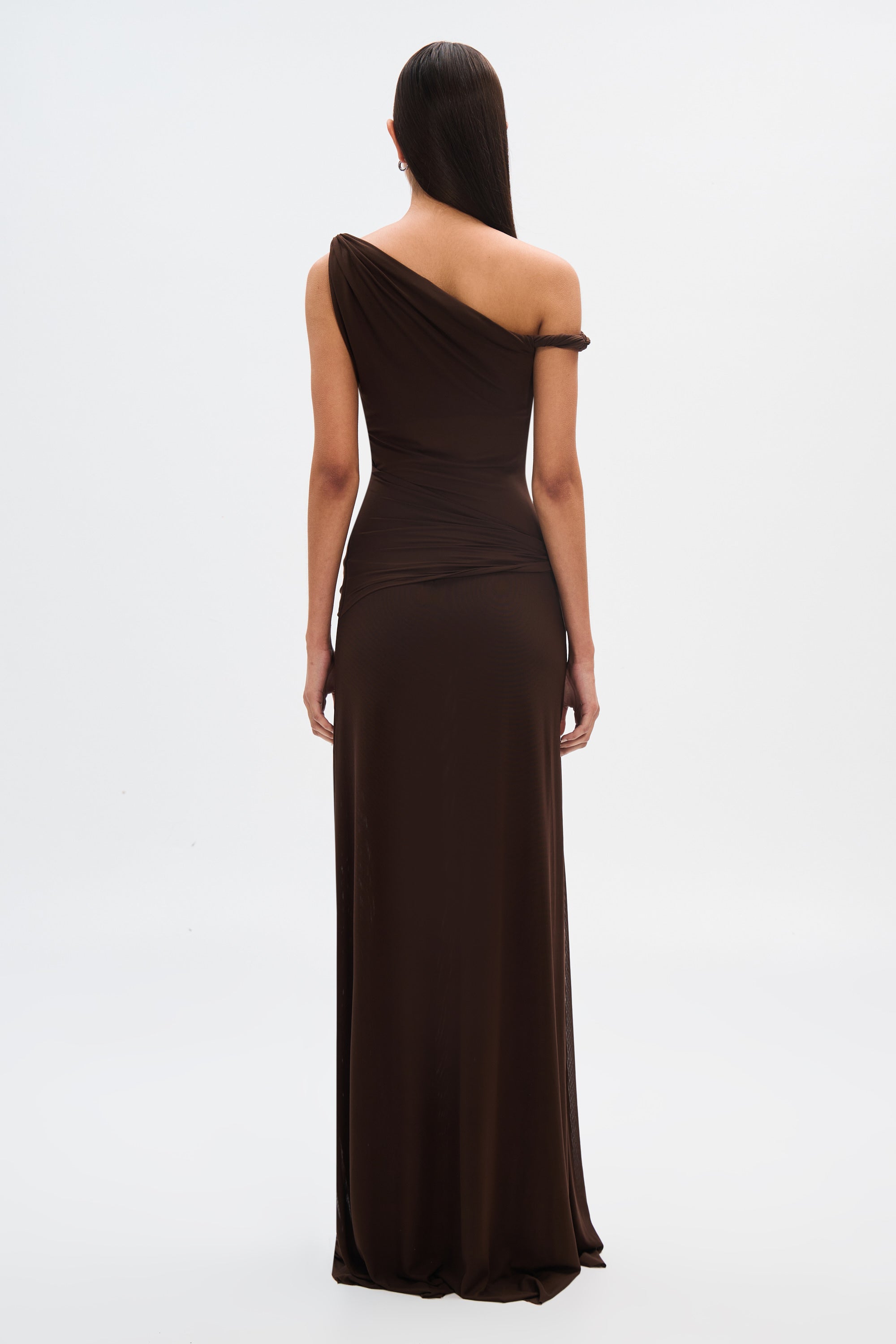 Maxikleid mit drapierter Silhouette