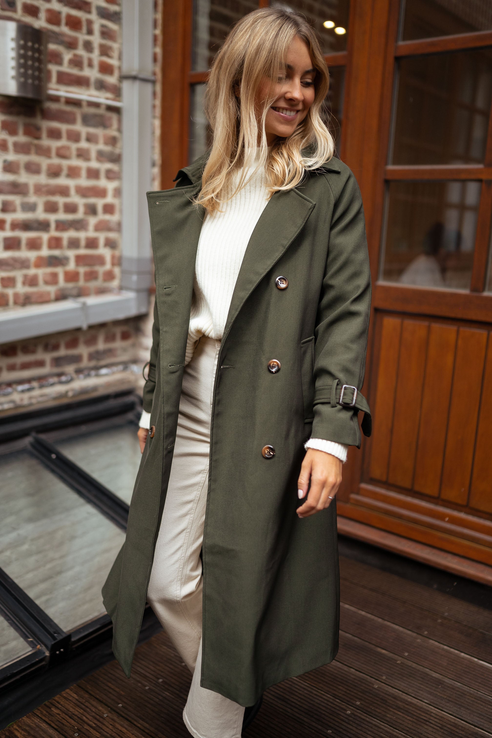 Damen Trenchcoat mit klassischem Revers