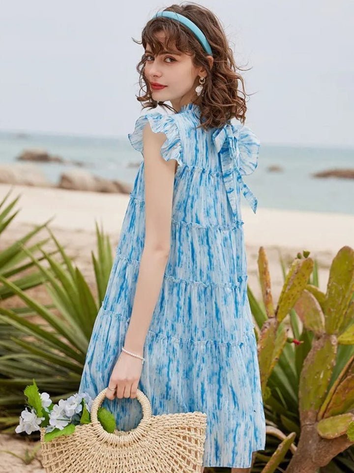 Minikleid in A-Linie mit zarten Rüschen