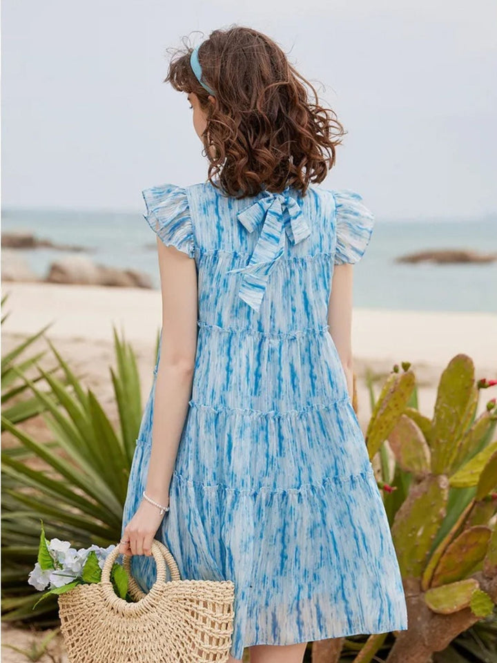 Minikleid in A-Linie mit zarten Rüschen