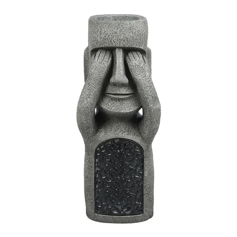 Variant image for Exotischer LED-Blumentopf im Moai-Stil – Wetterfest mit Integrierter Beleuchtung-2