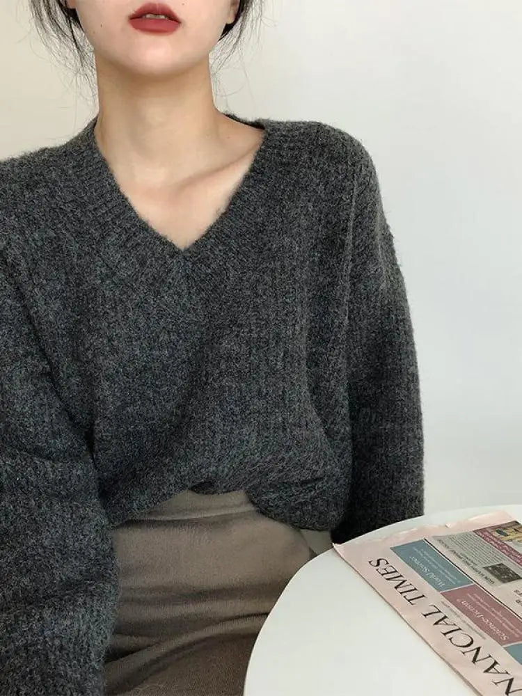 Übergroßer grob gestrickter Pullover für Damen