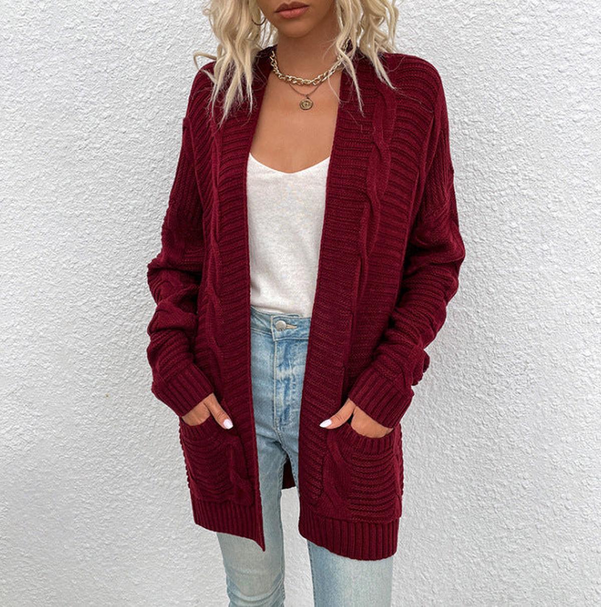Damen Strickjacke mit lockerer Passform für den Winter