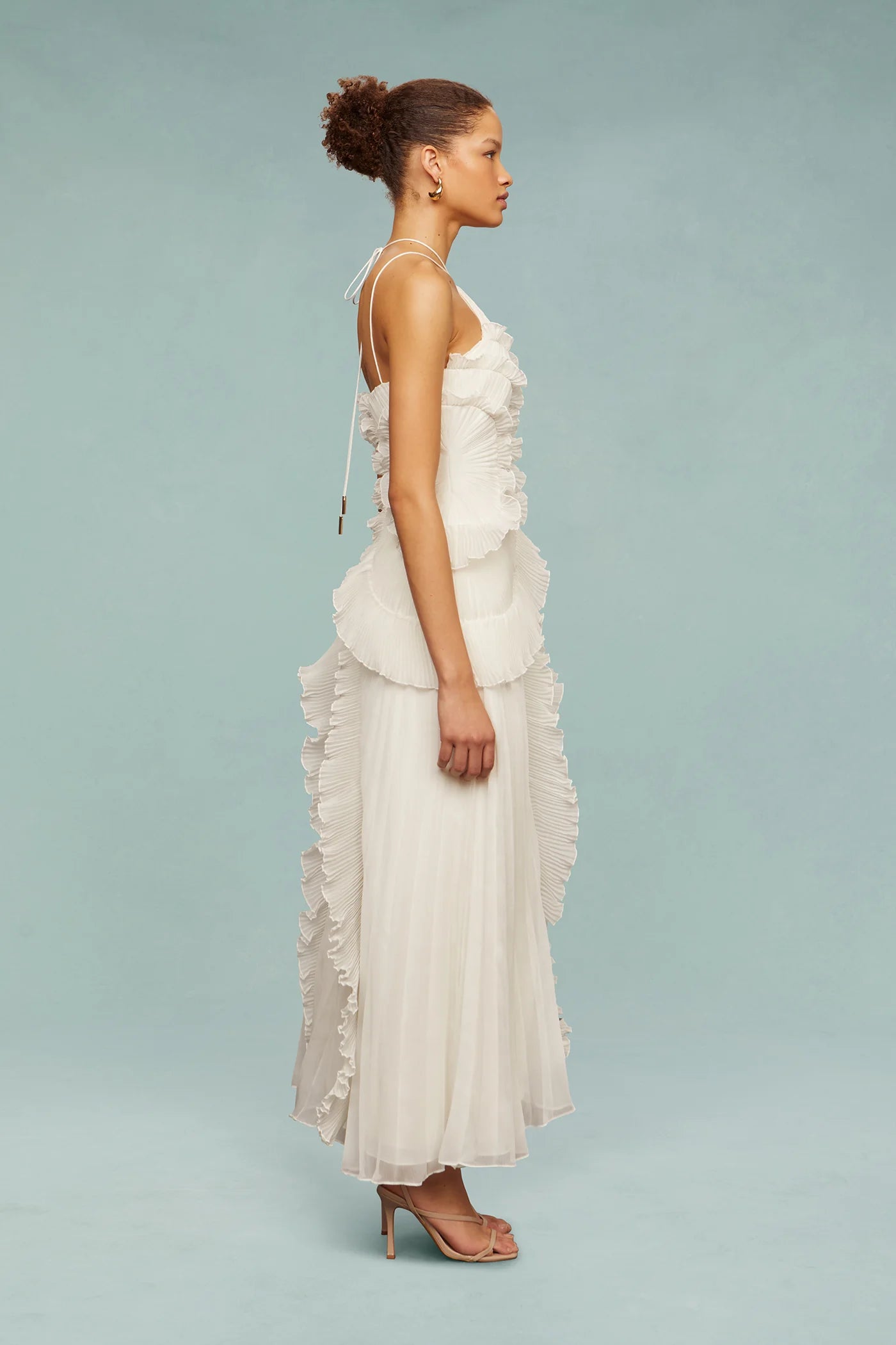 Rüschen-Maxikleid mit Neckholder für festliche Anlässe