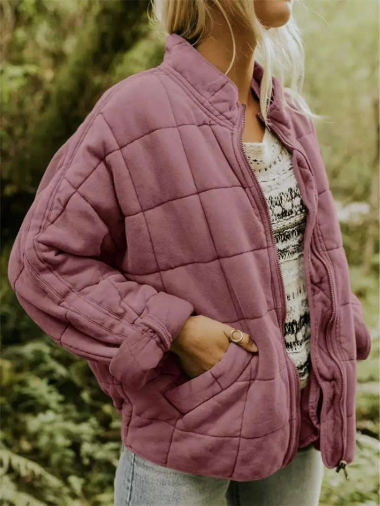 Damen Winterjacke mit lockerem Schnitt und geradem Verlauf
