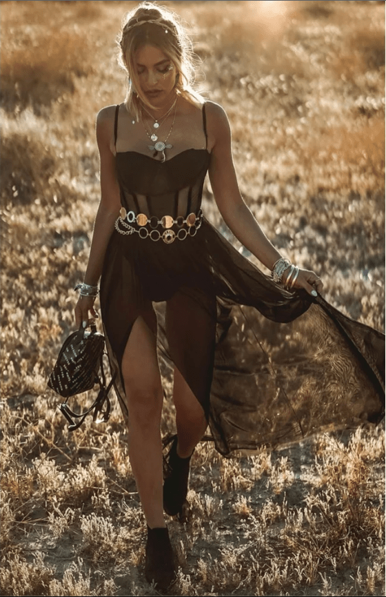 Damen-Maxikleid im Retro-Aussehen – Fallender Schnitt