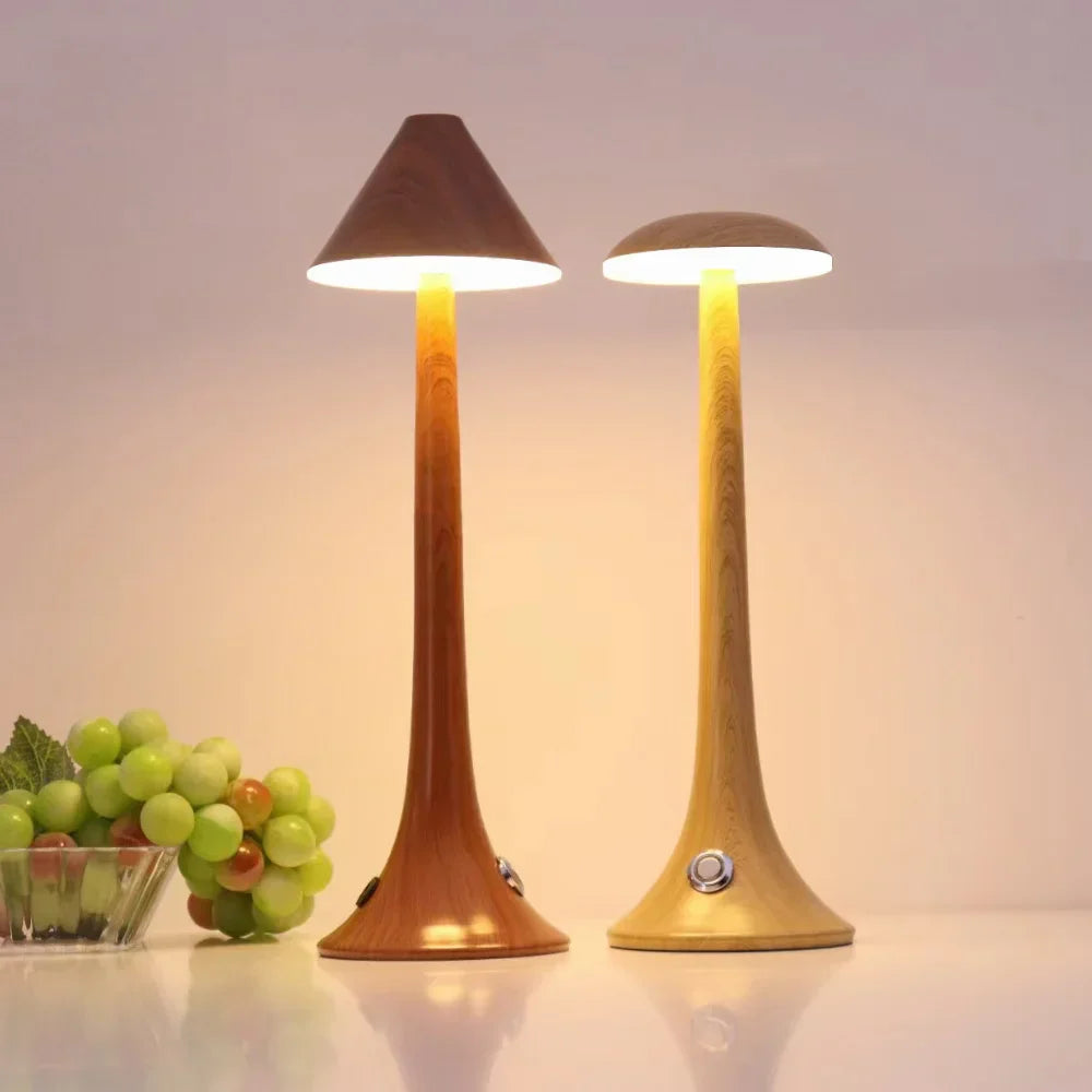GlowMush | Stilvolle Holz-Tischlampe mit Akku-2