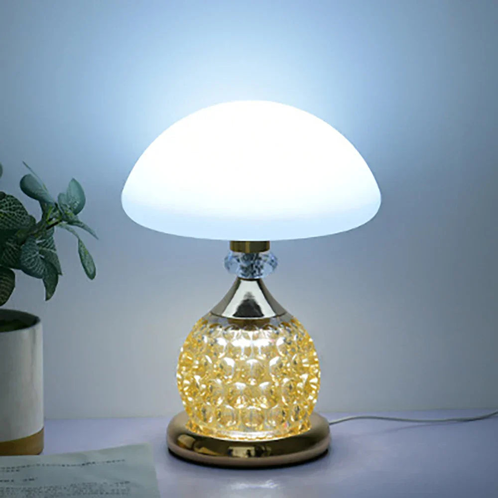 Moderne Nachttischlampe im Eleganten Pilzdesign mit Dimmfunktion und USB-Anschluss-2