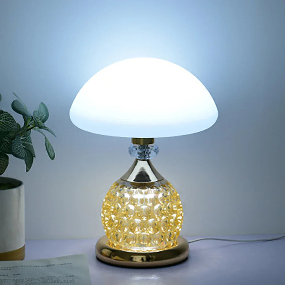 Moderne Nachttischlampe Touch im Pilzdesign mit Stufenloser Dimmfunktion und USB-Anschluss-2