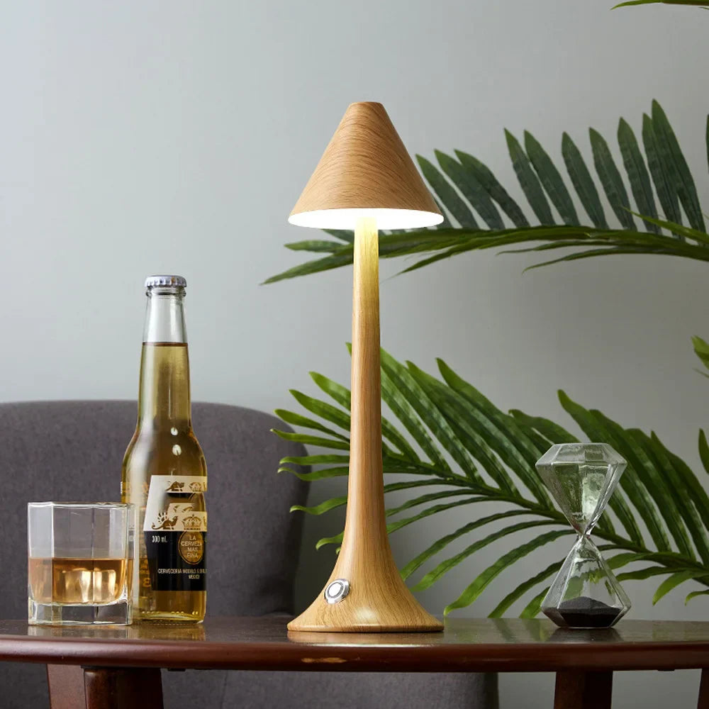 GlowMush | Stilvolle Holz-Tischlampe mit Akku-4