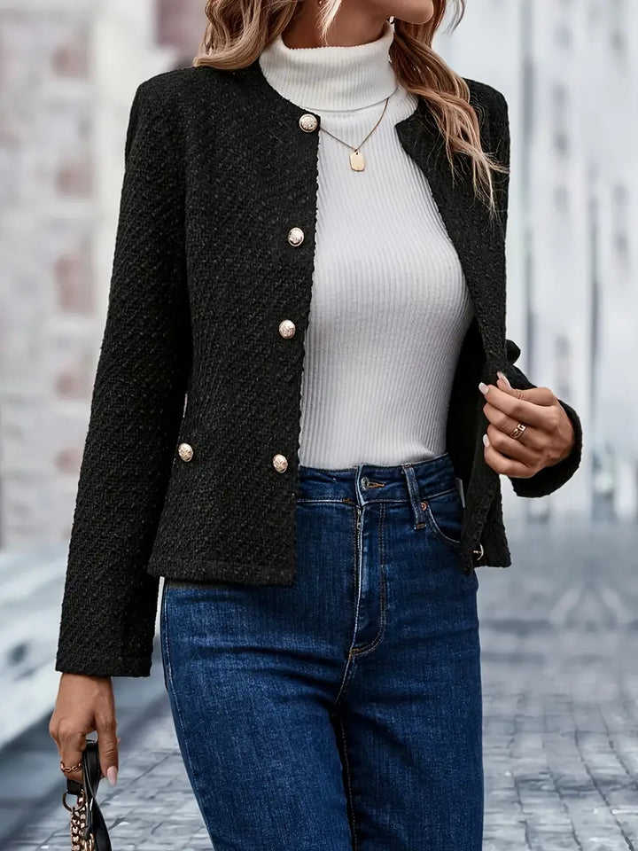 Damenjacke mit klassischem Knopfverschluss und strukturierter Silhouette