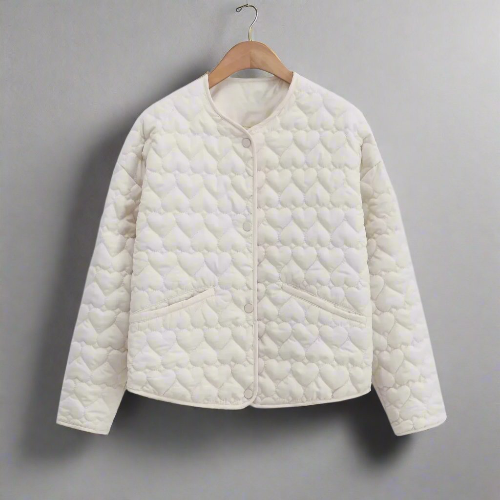 Damen Winterjacke mit Stufenverarbeitung und Herzdetail