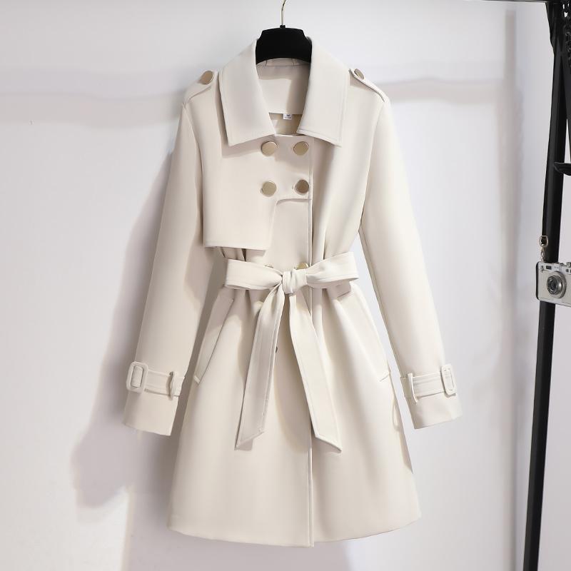 Eleganter weißer Trenchcoat mit Taillengürtel für Damen