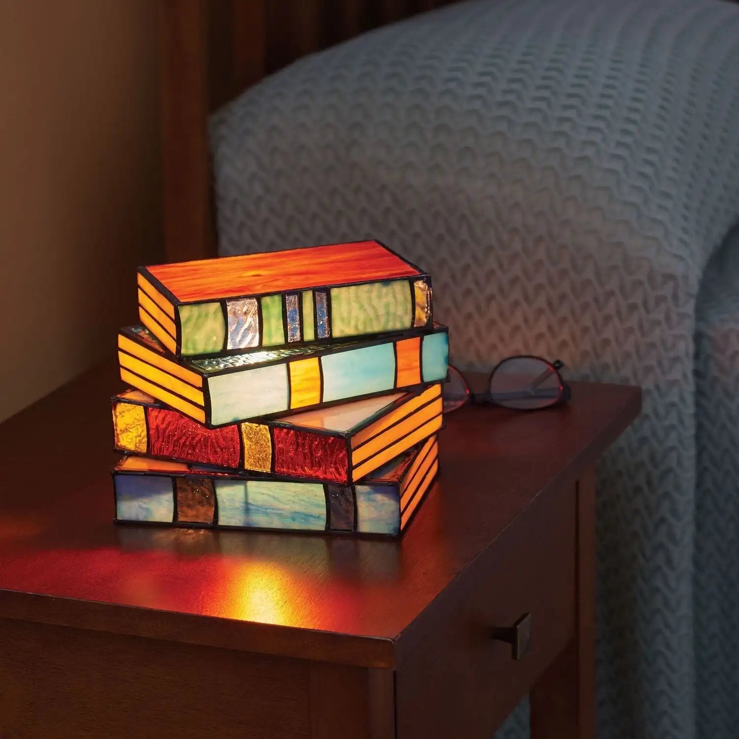 GlassNovel - Buntglas Bücher Lampe-1