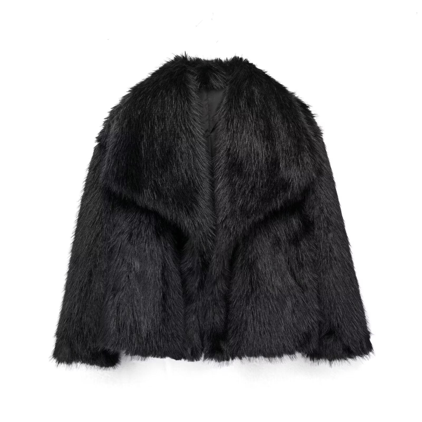 Damen Winterjacke mit offenem Frontschnitt und klarer Linienführung