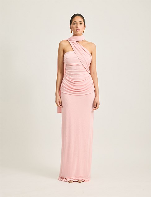 Trägerloses Maxikleid mit Raffungen für festliche Anlässe