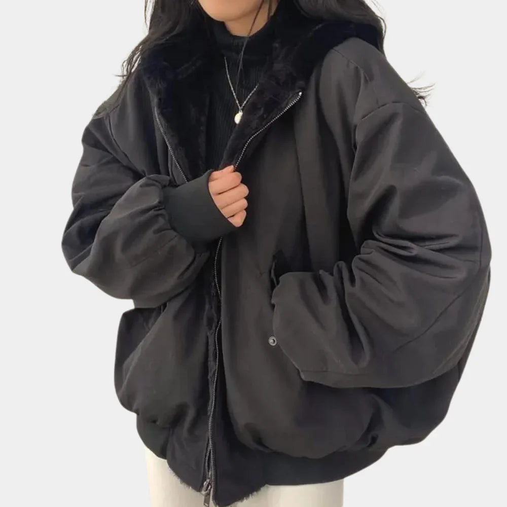 Damen Winterjacke wendbar mit verlängerter Schnittführung