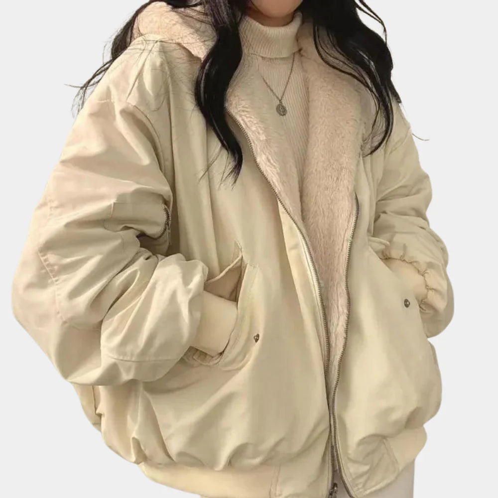 Damen Winterjacke wendbar mit verlängerter Schnittführung