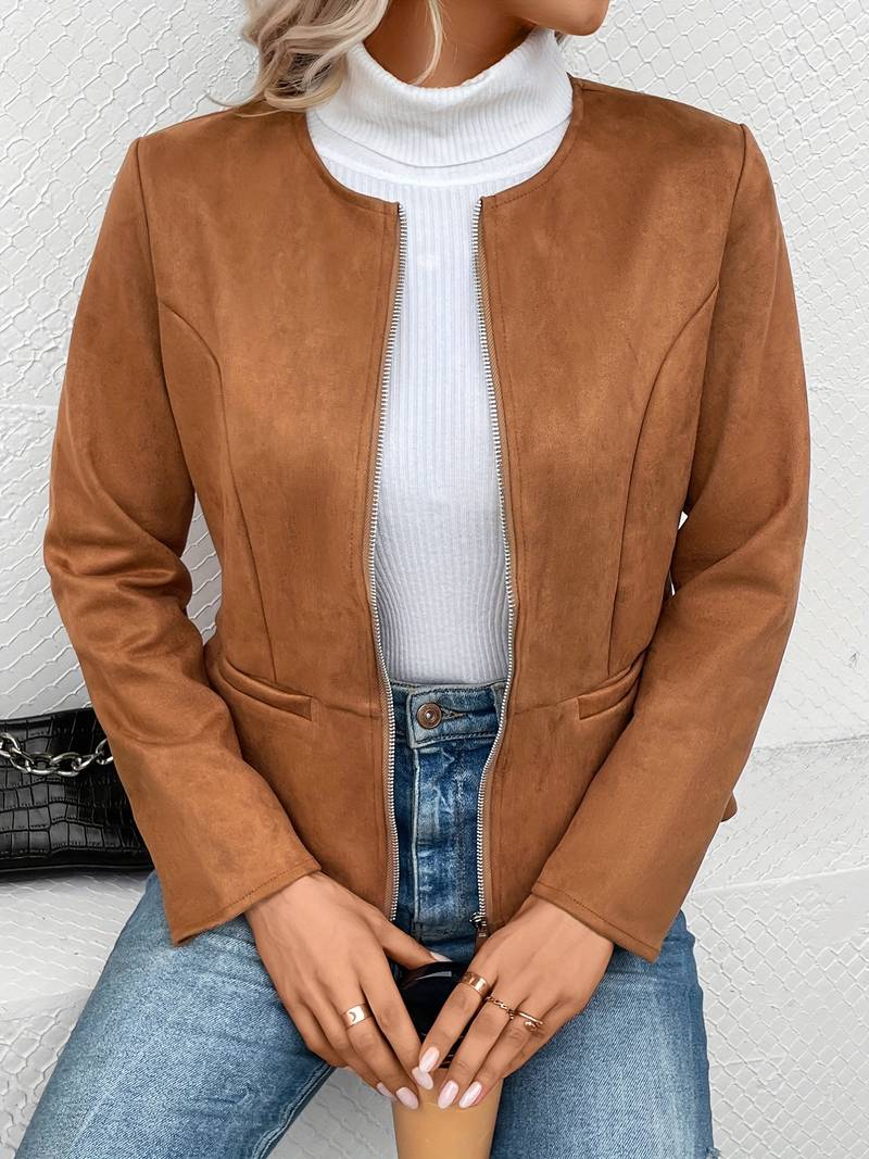 Damen Winterjacke mit Rundhalsausschnitt