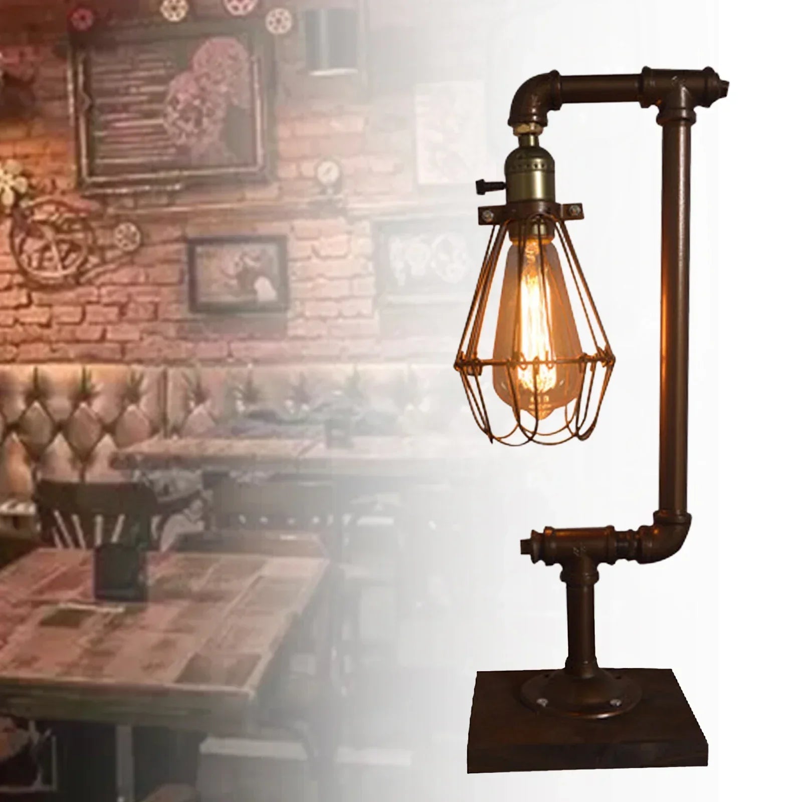 Industrial Vintage Metall Tischlampe - Retro -Design -Licht im Loft -Stil-2