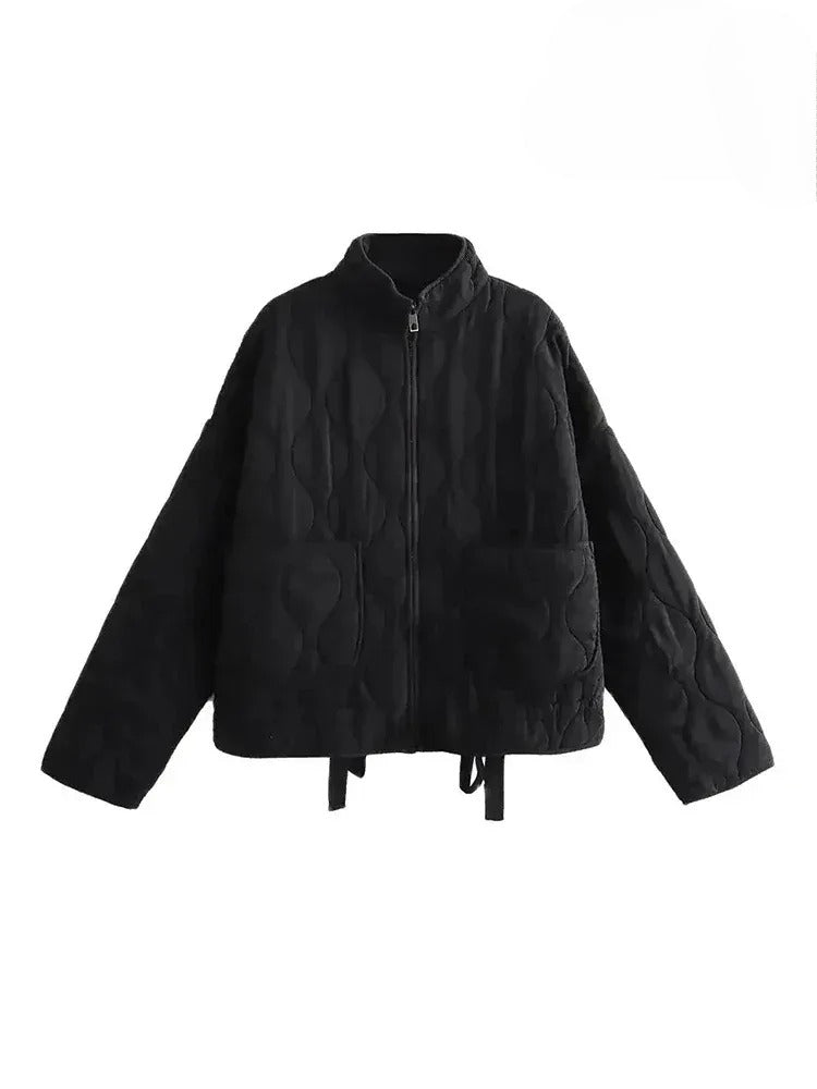 Damen Steppjacke mit Stehkragen und Taschen
