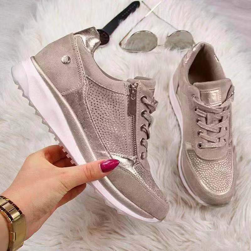Damenschuhe mit orthopädischer Sohle und Reißverschluss