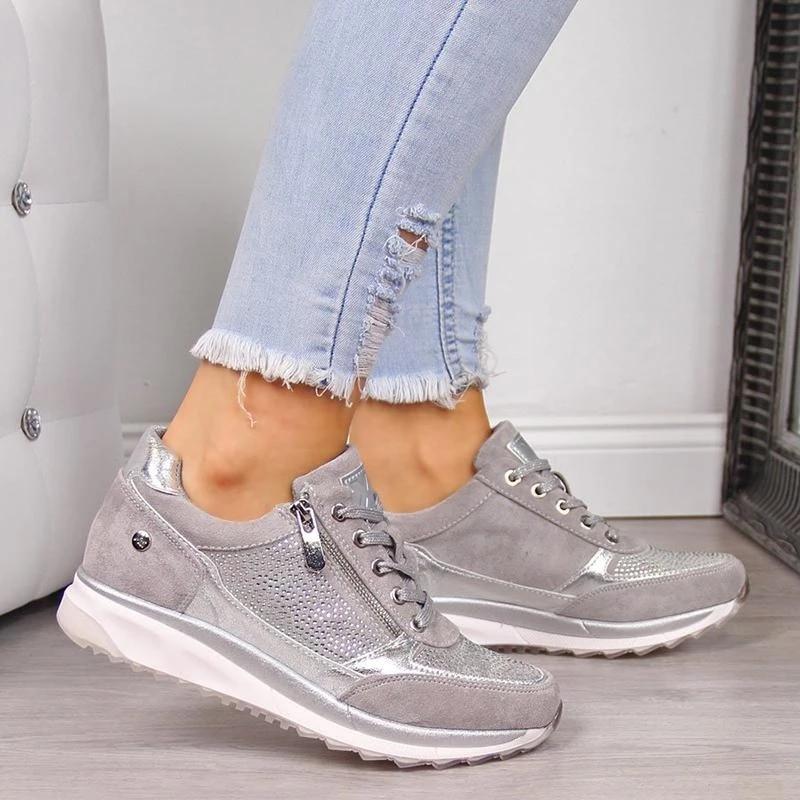 Damenschuhe mit orthopädischer Sohle und Reißverschluss
